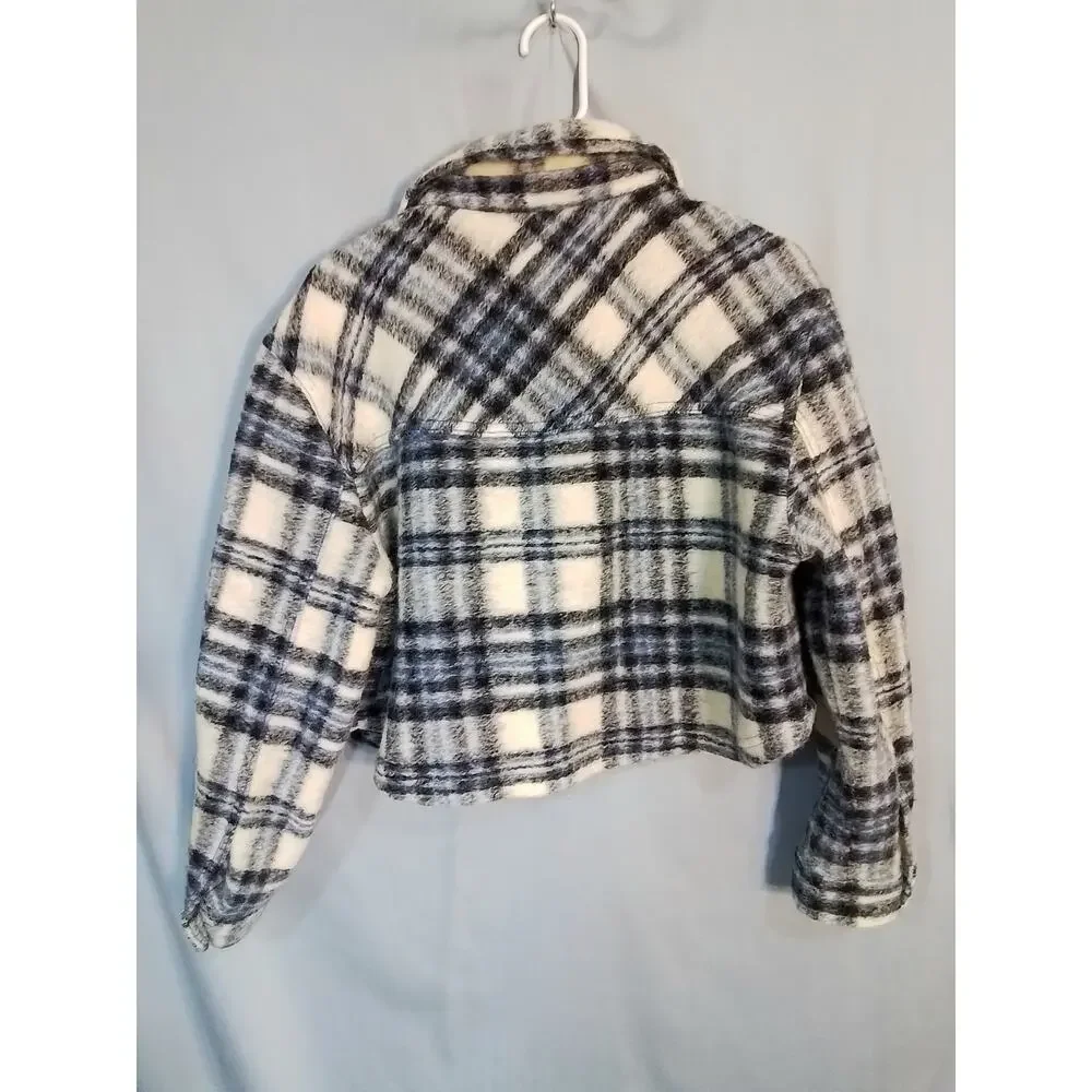 Zaba cropped gray plaid jacket